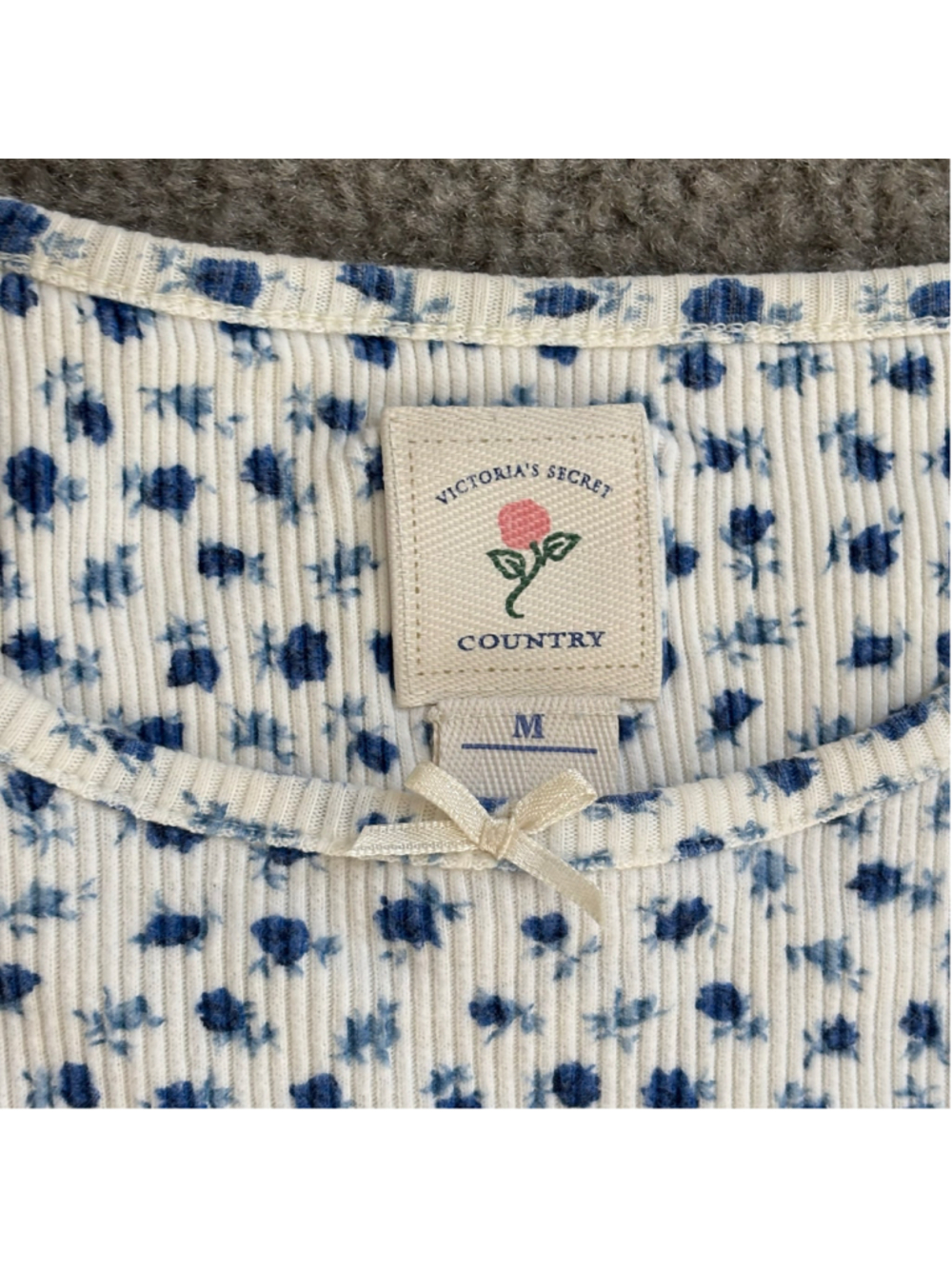 VGUC VTG Victorias Secret Country Floral Thermal 100% Cotton PJs | Sz Med - Picture 4 of 15